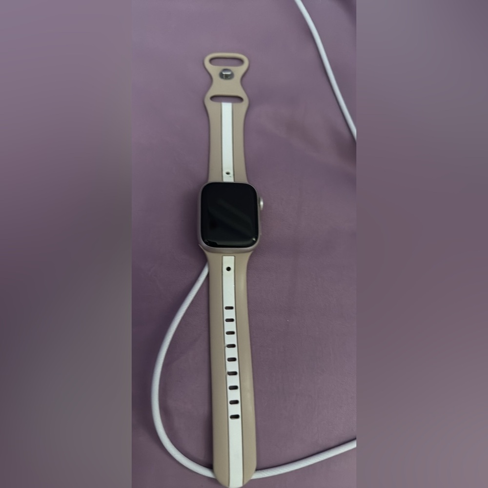 Apple watch series 7 41mm Face  Beige and White Strawberry Avocados Band